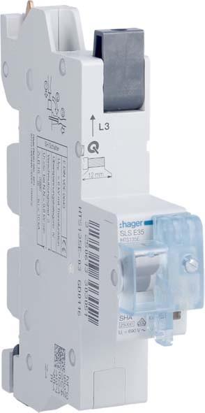 Actual product image Hager HAG HTS135E3 SLS switch 1P E-35A busbar QC phase L3