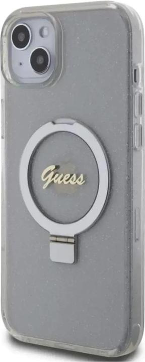 Produktbild Guess GUHMP15MHRSGSD iPhone 15 Plus 6.7" przezroczysty/transparent hardcase Ring Stand Script Glitte (Apple iPhone 14 Plus, Apple iPhone 15 Plus)