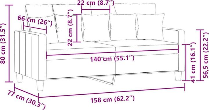 Actual product image vidaXL 2-Sitzer-Sofa (2 person sofa)