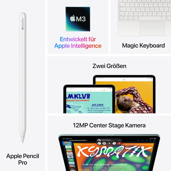 Image du produit Apple iPad Air 13 2025 (M3) (5G, 13", 256 Go, Bleu)