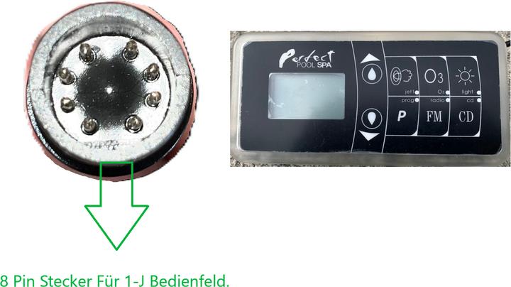 Actual product image Perfect Pool Control panel 1-J with overlay