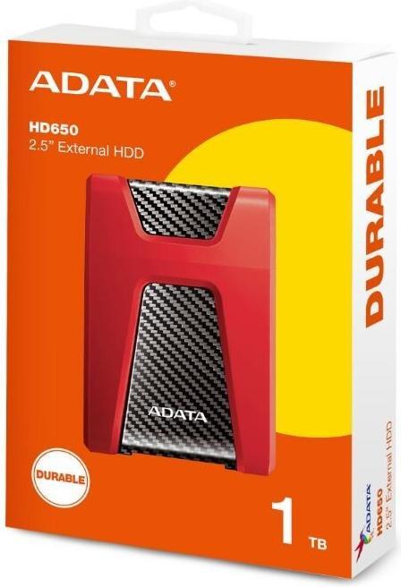 Image du produit Adata Disque dur externe HD650 Red 1TB USB 3.0 (1 To)