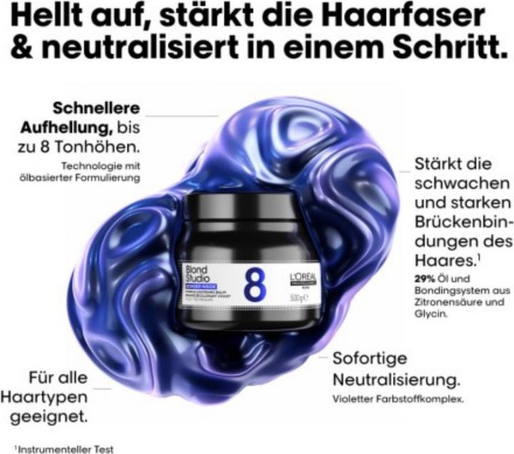 Actual product image L'Oréal Professionnel BLOND STUDIO Purple Lightening Balm (Blond, Violet)