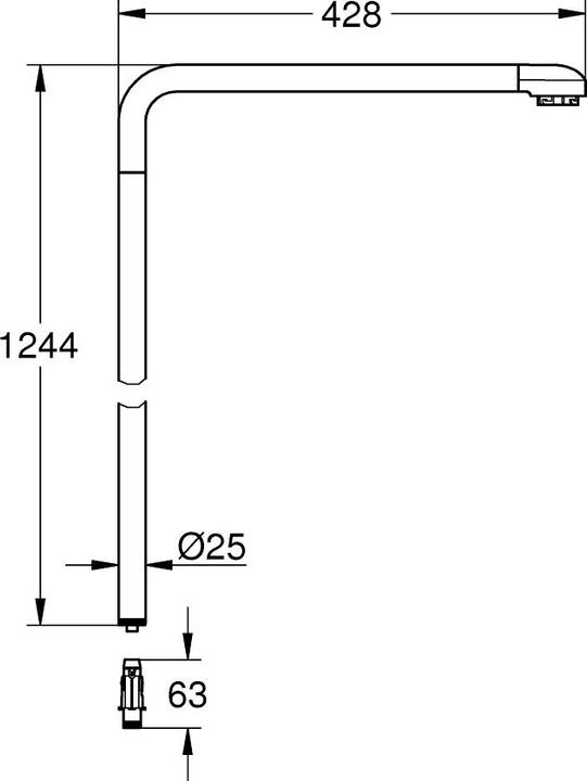 Actual product image Grohe Replacement pipe for shower systems chr +15 cm