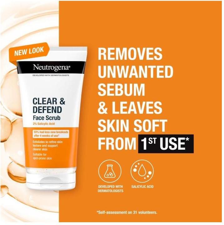 Produktbild Neutrogena Clear & Defend Face Scrub (Reinigungspeeling, 150 ml)