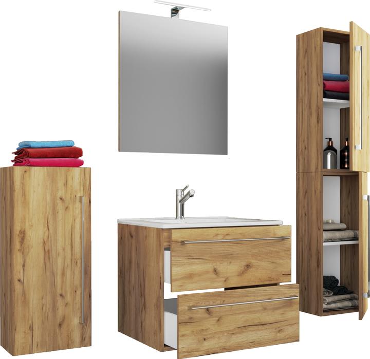 Image du produit VCM Meuble vasque 5 vasques Badinos 2 tiroirs Miroir