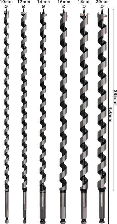 Actual product image Bosch Professional Zubehör PRO Wood wood auger bit set, 6 pcs. (10 mm, 12 mm, 14 mm, 16 mm, 18 mm, 20 mm)
