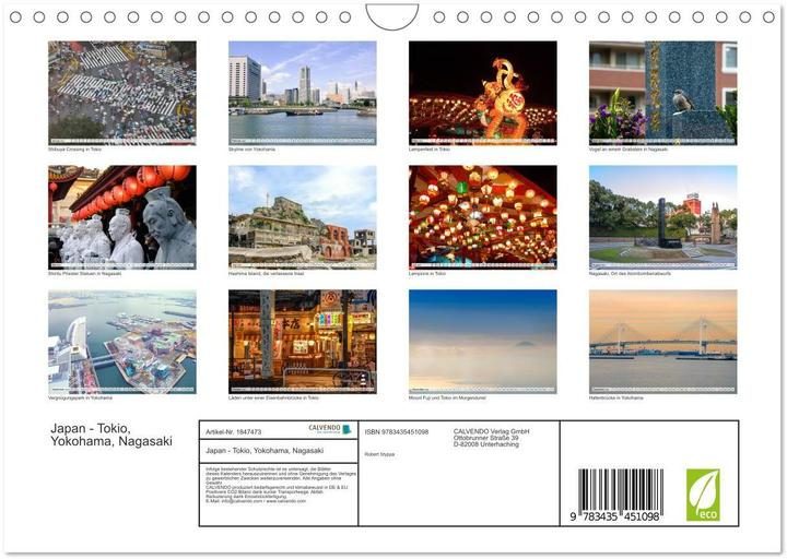 Immagine prodotto Japan - Tokio, Yokohama, Nagasaki (Wandkalender 2025 DIN A4 quer), Monatskalender (A4)