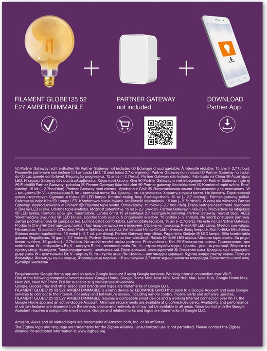 Produktbild Ledvance Smart+ Filament Globe (E27, 6 W, 680 lm, 1 x, E)