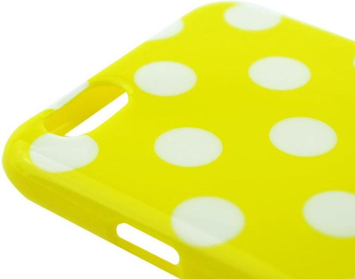 Produktbild König Design TPU Backcover Hülle gepunktet für Handy Apple iPhone 6 Plus Gelb / Weiss (Apple iPhone 6 Plus)