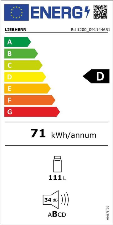 Label énergétique Liebherr Rd1200-20 (110 l)