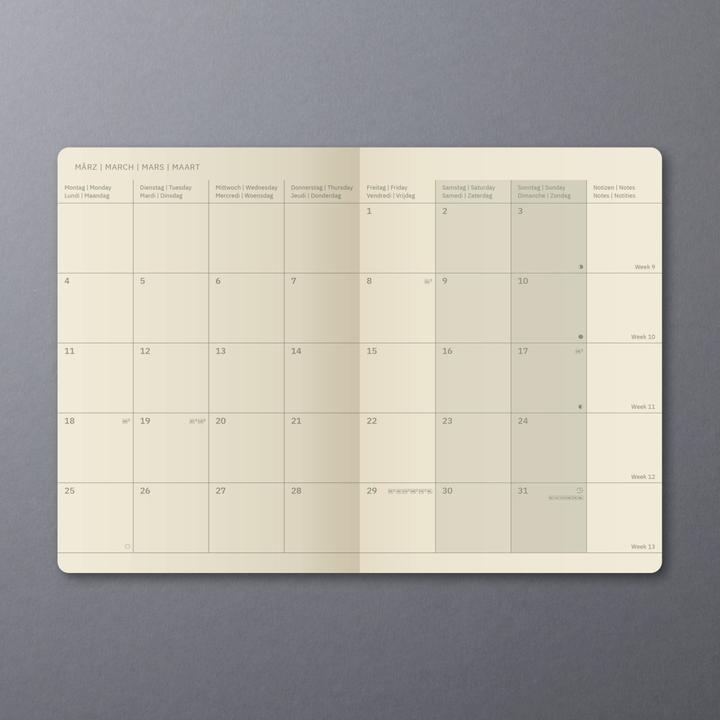 Actual product image Sigel Monthly calendar 2024 C2485 black, 2S/1M, SC, 140x93x5mm (A6, Soft cover, German)