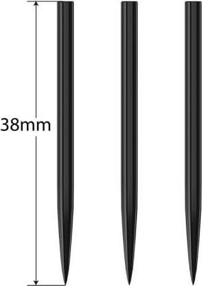 Actual product image Harrows Black tips 38 mm