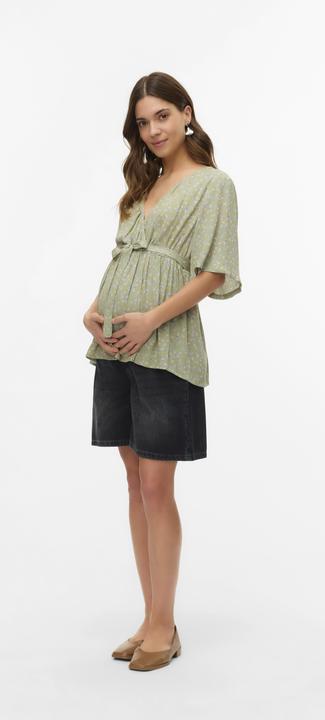 Image du produit Mamalicious Normal geschnitten V-Ausschnitt Weite Ärmel Top Bluse (XS)