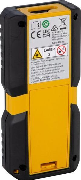 Actual product image Stabila LD 220 Laser range finder (30 m, 635 nm)