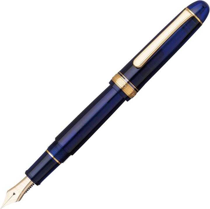 Actual product image Platinum Century Gold Trim Chartres Blue Fountain Pen (1x)