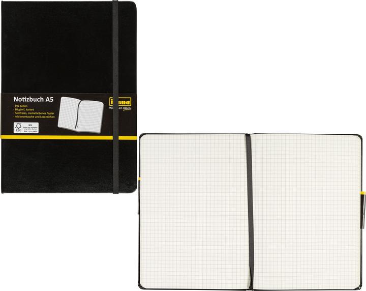 Actual product image Idena Notebook (A5, Checked, Hardcover)