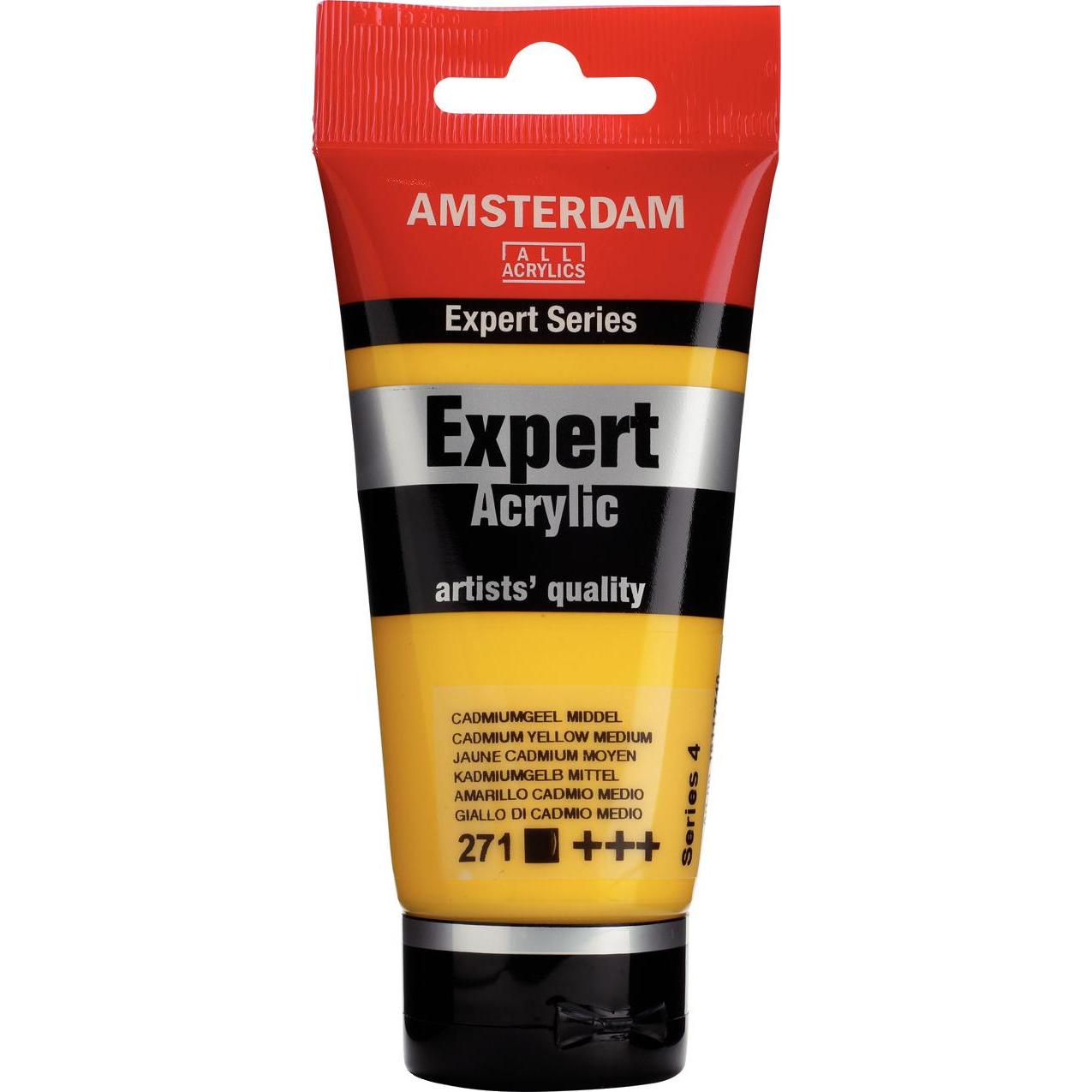 Amsterdam, Colore + Vernice per fai da te, Tubo acrilico serie Expert Giallo cadmio medio 271 (75 ml)