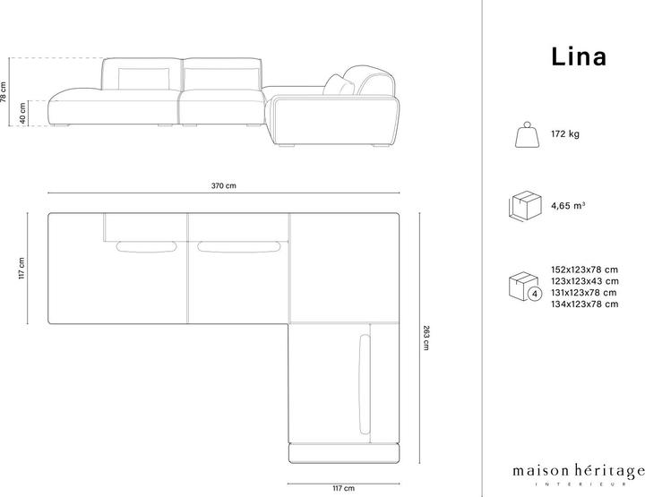 Immagine prodotto Maison Heritage Lina (Divano ad angolo, Divano modulare)
