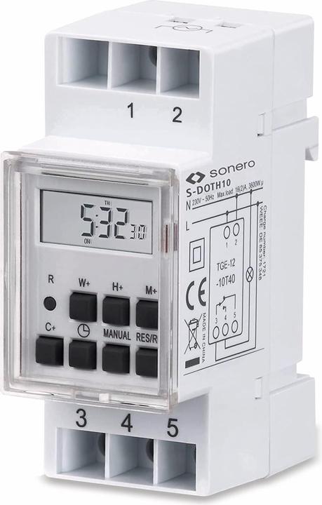 Immagine prodotto Sonero Timer digitale S-DOTH10, 3500 W, guida DIN, bianco