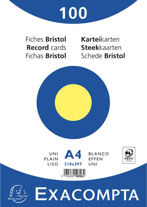 Produktbild Exacompta Karteikarten (210 x 297 mm, 205 g/m², 100 x)