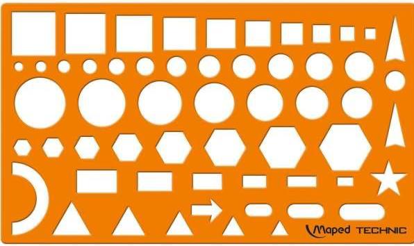Maped Zeichenschablone NORMOGRAPHE TECHNIC, orange