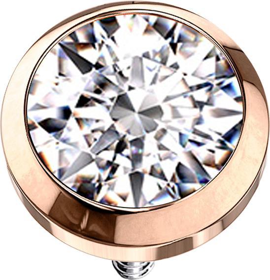 Immagine prodotto Star Piercing Dermal Anchor oro rosa e argento con cristalli (senza ottone, Acciaio chirurgico 316L)