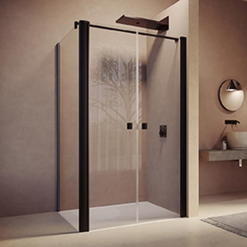 Hüppe, Duschkabine + Duschwand, SolvaPro teilgerahmt 4-Eck Pendeltür mit Seitenwand, Breite: 80cm, Höhe:200cm (211 cm, 9...
