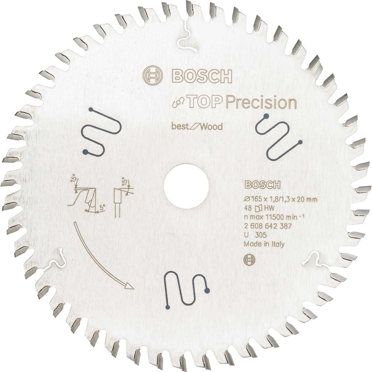 Bosch Professional Zubehör, Sägeblatt, Kreissägeblatt Top Precision Best for Multi Material 165 x 20 x 1,8 mm, 56