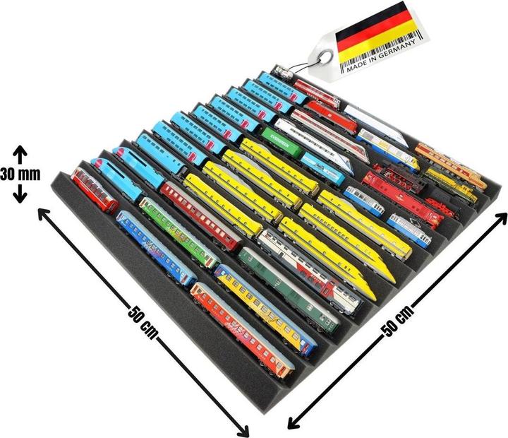 Produktbild Feldherr Universal Zick-Zack Lokliege 500x500x30mm für Modelleisenbahn Spur N (Schaumstoff)