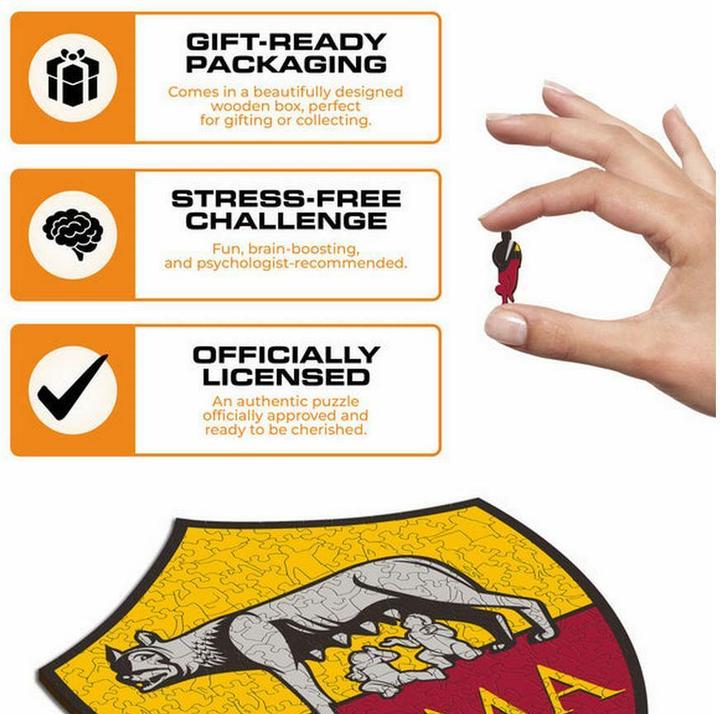 Actual product image Iconic AS Roma - Logo - Wooden Puzzle Size S (150 pieces) (150 pieces)