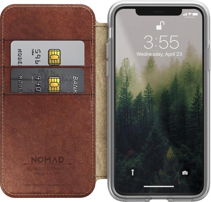 Produktbild Nomad Booklet Clear Folio braun (Apple iPhone X, Apple iPhone XS)