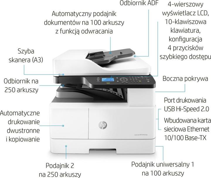 Immagine prodotto HP LaserJet MFP M443nda (Laser, Bianco e nero)