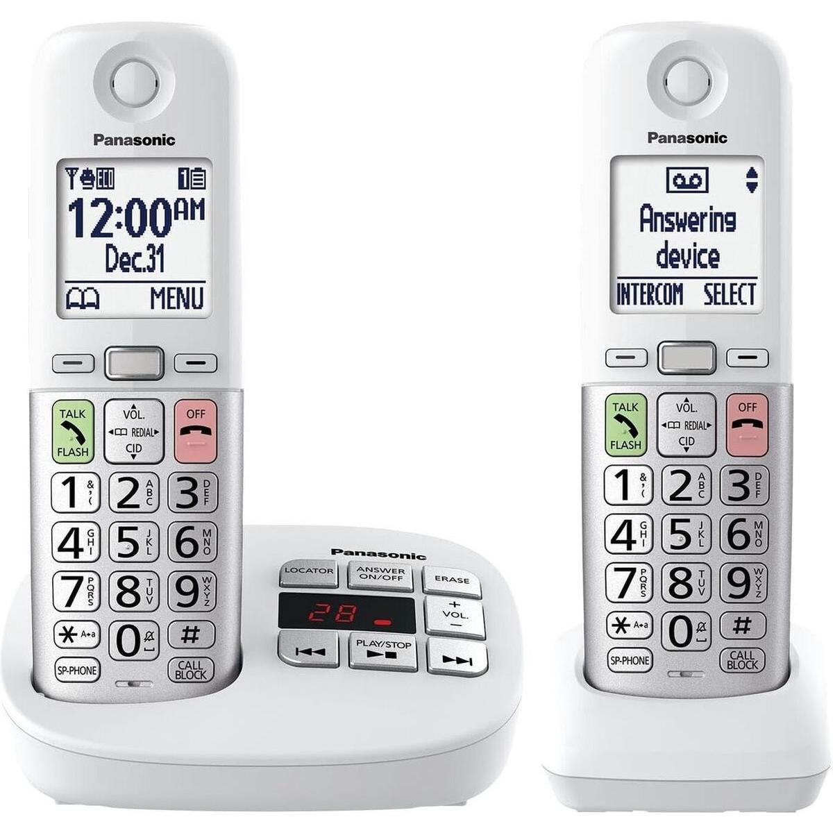 Panasonic DECT KX-TGU432EXW Duo Zilver, Telefon, Silber
