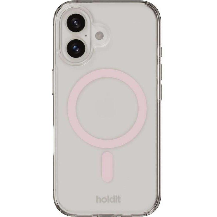 Holdit MagSafe Case iPhone 16 Rosa/Transparent (Apple iPhone 16), Smartphone Hülle, Transparent, Pink