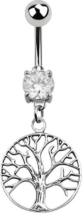Immagine prodotto Star Piercing Banana in argento con ciondolo ad albero in argento (senza ottone, Acciaio chirurgico 316L, Argento 925)