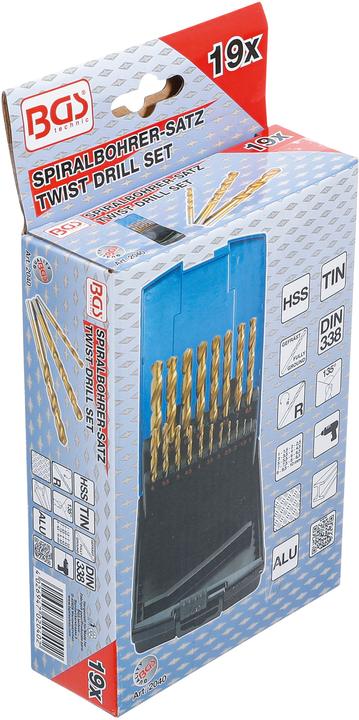 Actual product image BGS Twist Drill HSS G titanium nitrated 1 - 10 mm 19 pcs.