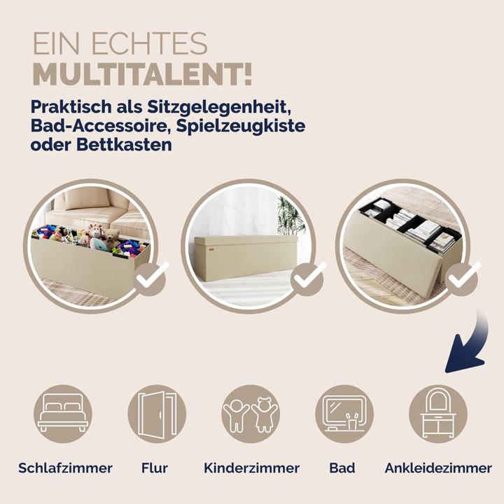Produktbild Casaria Sitztruhe mit Stauraum (115 cm)