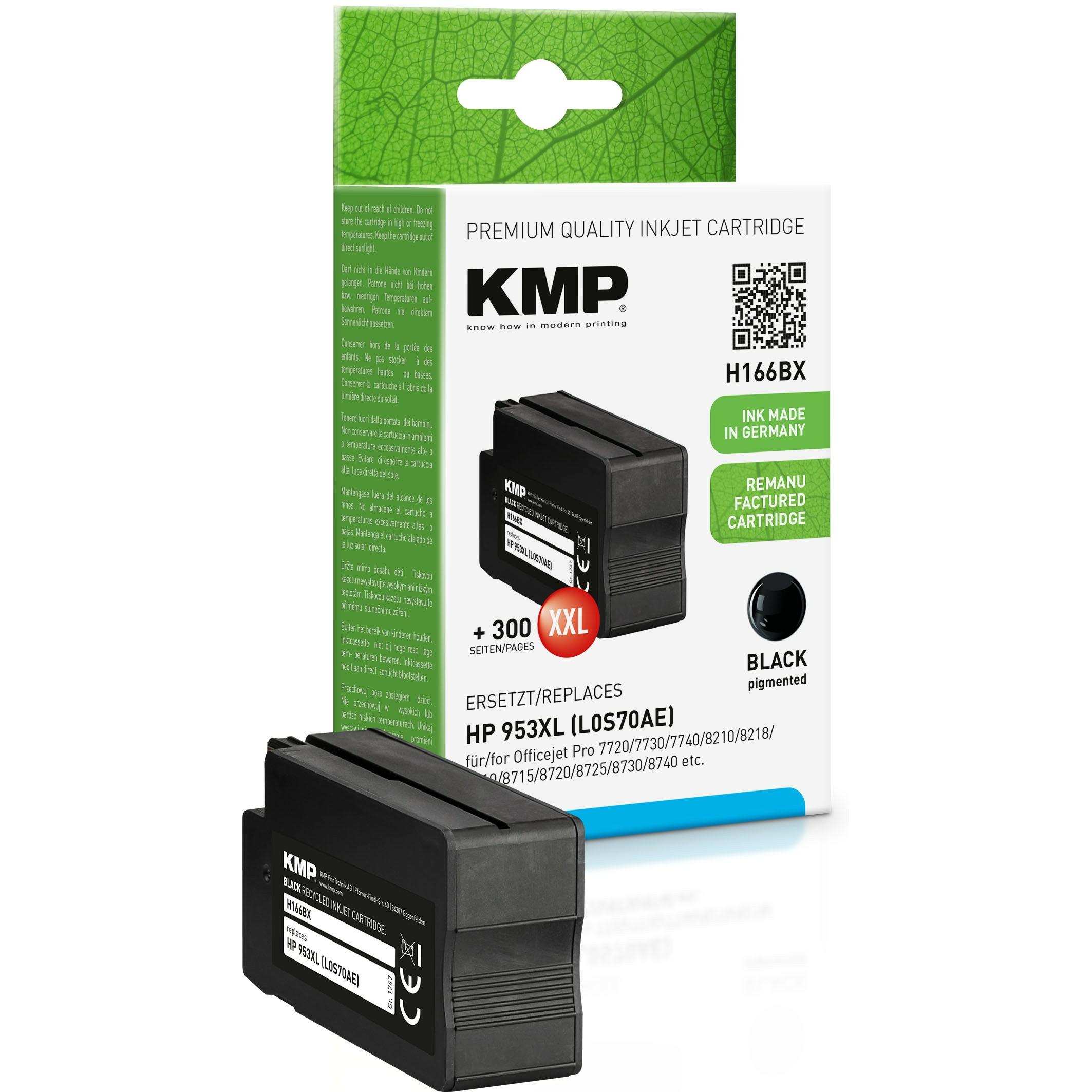 Thumbnail - KMP, Druckerpatrone, H166BX Tintenpatrone kompatibel mit HP L0S70AE (BK)