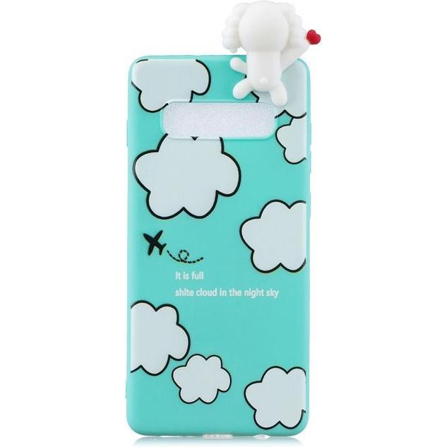 MU Style Softcase Hülle mit kleiner Figur (Samsung Galaxy S10+), Smartphone Hülle, Mehrfarbig