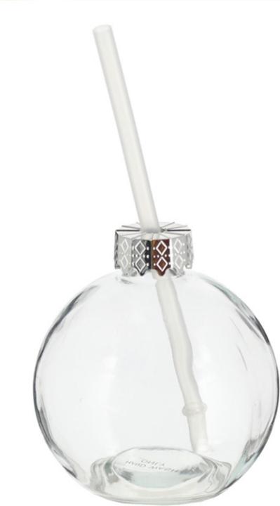 Actual product image Novaliv Tasse Glühwein 400 ml Personalisierte Weihnachtstasse mit Trinkhalm - Weihnachtskugel als Gl (400 ml, 1x)