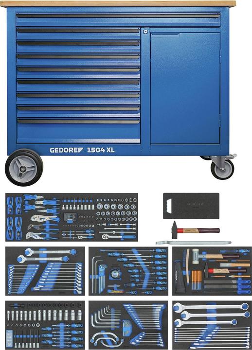 Immagine prodotto Gedore Banco da lavoro con assortimento professionale 306 pezzi. (63 cm)
