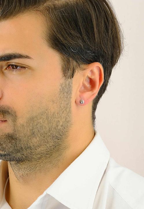 Image du produit Muau Boucles d'oreilles simples en or blanc 750 zirconium 6mm (Or blanc 750/18K)