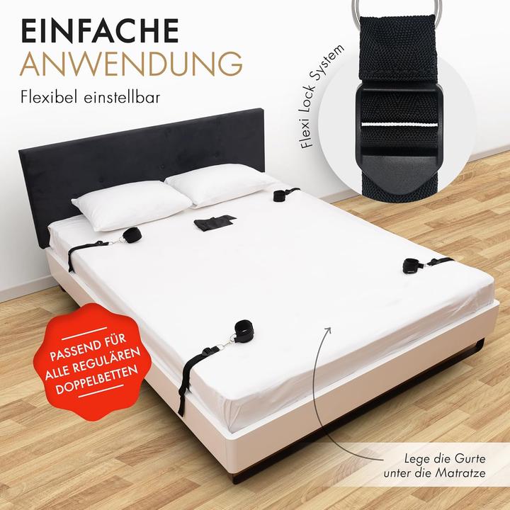 Immagine prodotto Liebesfreunde Bondage Bettfesseln-Set mit Augenbinde