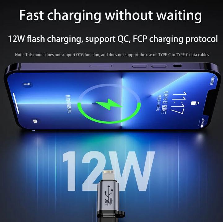 Image du produit PhoneLook Micro USB vers Lightning Adaptateur de charge de haute qualité Connecteur Transfert de données 480 (Micro USB, Lightning)