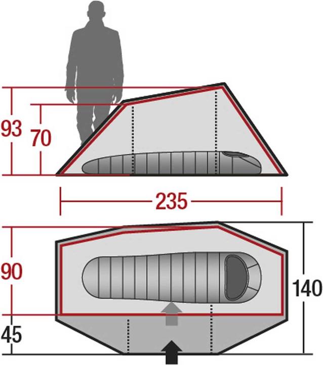 Actual product image Wechsel Aurora 1 Travel Line (Tunnel tent, 2.40 kg, 1 person)