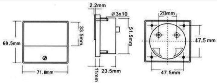 Image du produit Velleman VOLTMÈTRE ANALOGIQUE DE TABLEAU 300V CA / 70 x 60mm