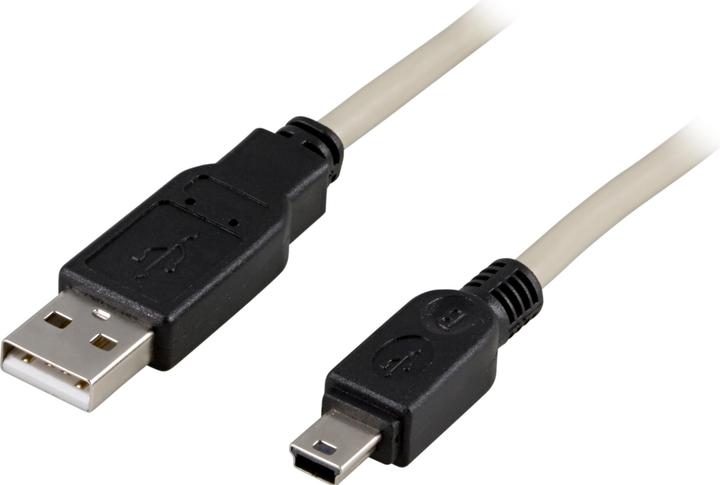 Actual product image Deltaco USB 2.0 Cable A/B-mini - 0.5m - 0.5 m - USB A - Mini-USB B - Male/Male - 480 Mbit/s (0.50 m, USB 2.0)