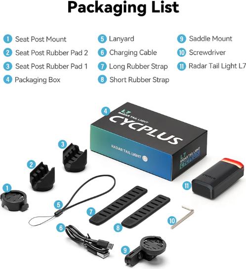 Productafbeelding Cycplus L7 Radar (40 lm)