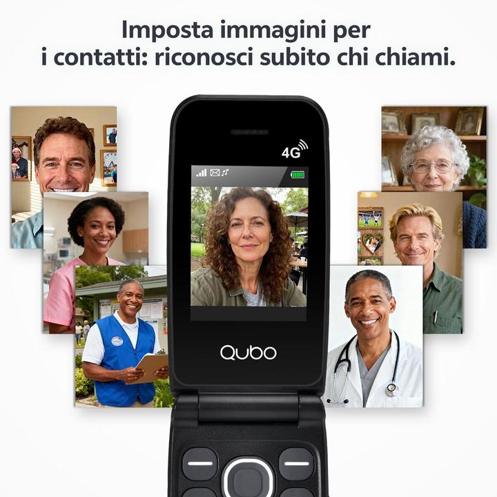 Actual product image Qubo Mobiltelefon für ältere Erwachsene NEONWBK 4G Schwarz (2.40")